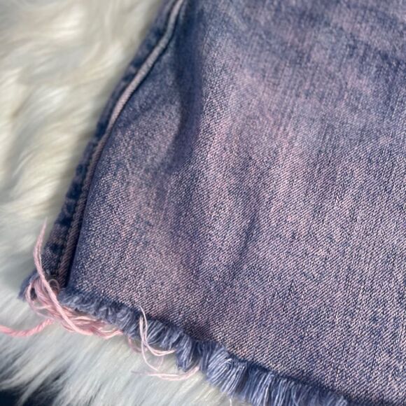 Free People We The Free Upcycled Cutoff Denim Button Front Mini Skirt Sz XS - Picture 6 of 11